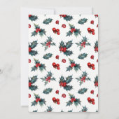 Invitation Noces d'hiver Vacances Baies de Noël Cône de pin (Dos)