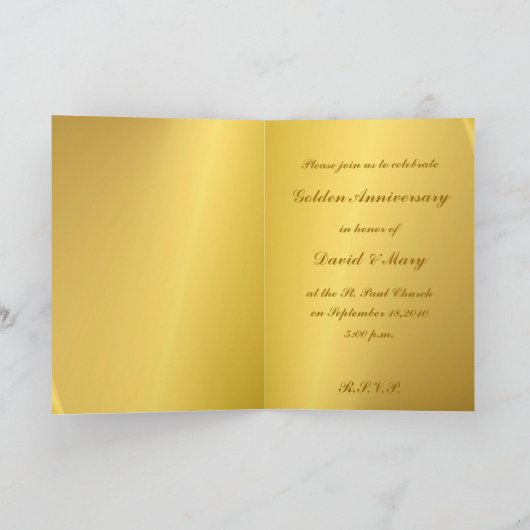 Invitation Noces d'or (Intérieur)