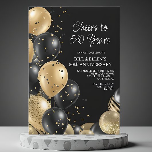 Invitation Noces d'Or 50 Ans de Mariage