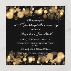 Invitation Noces d'or 50 ans de mariage en hiver