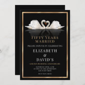 Invitation Noces d'or - 50 Ans Design Cygne (Devant / Derrière)