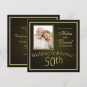 Invitation Noces d'or 50e anniversaire de mariage (Devant / Derrière)