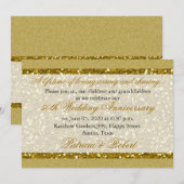 Invitation Noces d'Or 50e Anniversaire de Mariage Doré Paille (Devant / Derrière)