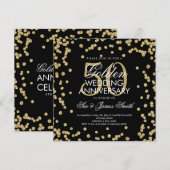 Invitation Noces d'or 50e anniversaire de mariage Glitter Con (Devant / Derrière)
