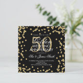 Invitation Noces d'or 50e anniversaire de mariage Glitter Con (Debout devant)