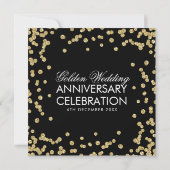 Invitation Noces d'or 50e anniversaire de mariage Glitter Con (Dos)