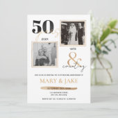 Invitation Noces d'Or Alors & Maintenant 50 ans (Debout devant)