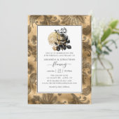 Invitation Noces d'or Black & Gold Glam 50e anniversaire de m (Debout devant)