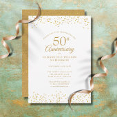 Invitation Noces d'or Confetti Poussière d'Or