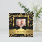 Invitation Noces d'Or Damas Photo 50e Anniversaire de Mariage (Debout devant)