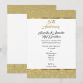 Invitation Noces d'or damassé 50 ans de mariage (Devant / Derrière)