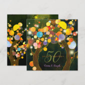 Invitation Noces d'or d'anniversaire de mariage à l'arbre des (Devant / Derrière)