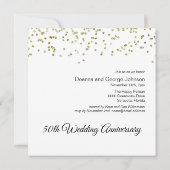 Invitation Noces d'or de 50e anniversaire de mariage confetti (Dos)