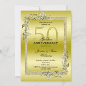 Invitation Noces d'Or de Gemme et de Paillettes 50e Anniversa (Devant)