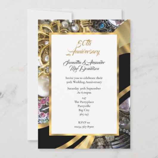 Invitation Noces d'or de mariage (Devant)
