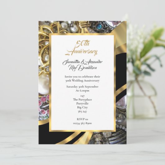 Invitation Noces d'or de mariage (Debout devant)