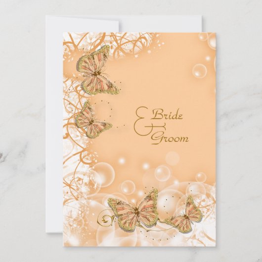 Invitation Noces d'or de mariage de fiançailles de pêche (Devant)