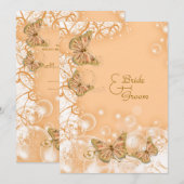 Invitation Noces d'or de mariage de fiançailles de pêche (Devant / Derrière)