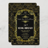 Invitation Noces d'or du Grand Gatsby 50e anniversaire de mar (Devant / Derrière)