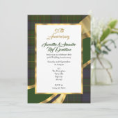 Invitation Noces d'or en tartan vert (Debout devant)
