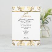 Invitation Noces d'or et de damas 50e anniversaire de mariage (Debout devant)