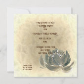 Invitation Noces d'or Fleurs aquarelle vert sauge (Dos)