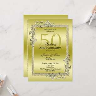 Invitation Noces d'Or Gem & Glitter 50e Anniversaire de Maria