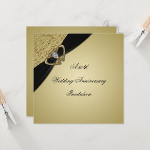 Invitation Noces d'Or Noir 50e Anniversaire de Mariage
