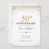 Invitation Noces d'or Noir Blanc 50e anniversaire de mariage  (Devant)