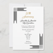 Invitation Noces d'or noir et blanc (Devant)