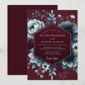Invitation Noces Élégance Floraison Bourguignonne (Devant / Derrière)