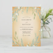 Invitation Noces Eucalyptus Feuillage Olive Ocre (Debout devant)