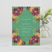 Invitation Noces Feuille de Prunier Jade (Debout devant)