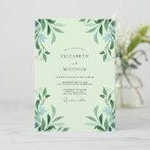 Invitation Noces Feuilles D'azur Mousse De Mer (Debout devant)