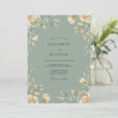 Invitation Noces feuilleuses de Celadon Cream (Debout devant)
