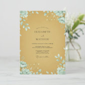 Invitation Noces Feuillues de Menthe Botanique Moutarde (Debout devant)