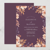 Invitation Noces Feuillues Rouille de Prunier (Devant / Derrière)