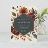 Invitation Noces Fleur d'Automne Sienne (Debout devant)