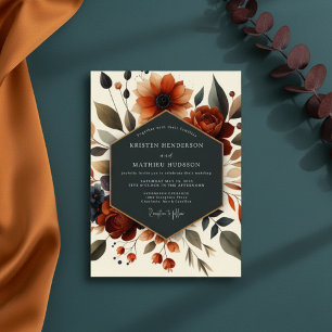 Invitation Noces Fleur d'Automne Sienne