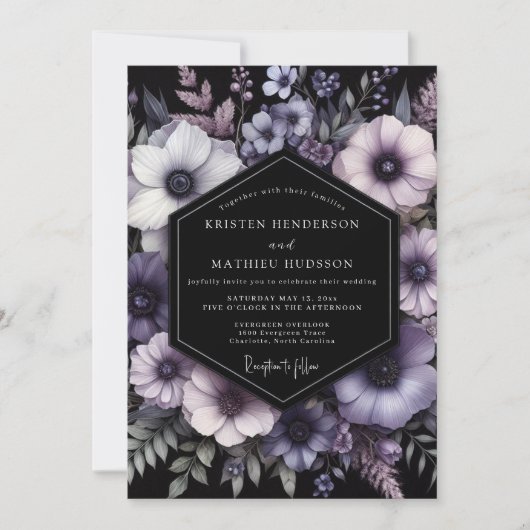 Invitation Noces Fleur de Nuit Améthyste (Devant)