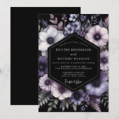 Invitation Noces Fleur de Nuit Améthyste (Devant / Derrière)