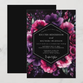 Invitation Noces Fleur de Prunier Nocturne (Devant / Derrière)