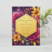 Invitation Noces Fleur Lumineuse de Prune (Debout devant)