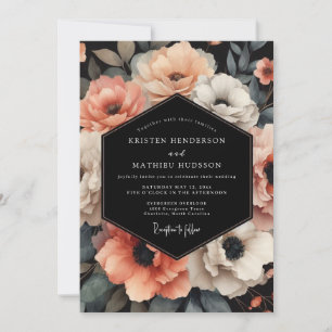 Invitation Noces Fleuraison Nocturne Rosée