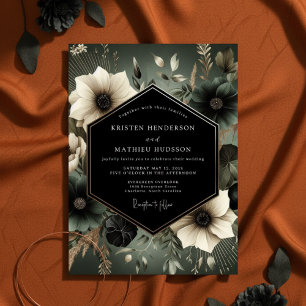 Invitation Noces Fleurie Ardoise Humeur