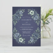 Invitation Noces Fleurie Argent Clair (Debout devant)