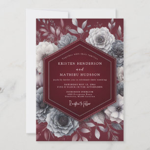 Invitation Noces Fleurie Argentée de Bourgogne