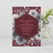 Invitation Noces Fleurie Argentée de Bourgogne (Debout devant)