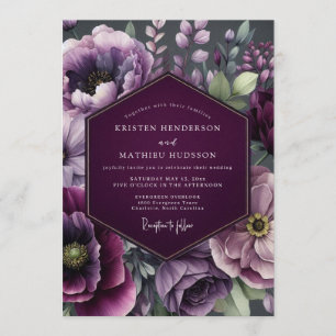 Invitation Noces Fleurie Crépuscule Prunier