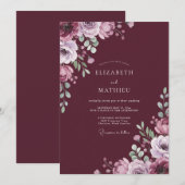 Invitation Noces Fleurie de Bourgogne (Devant / Derrière)
